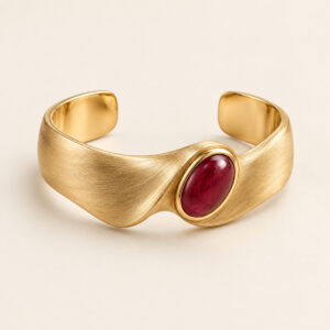 Cora Ruby Gold Cuff