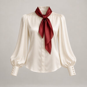 Elise Ivory Ruby Scarf Blouse